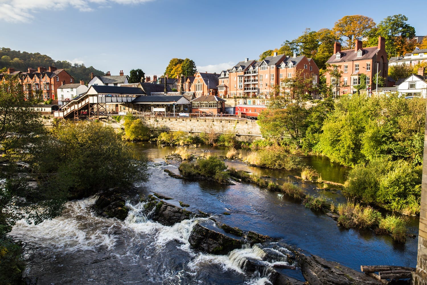 view of the river at Llangollen in Wales