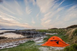 orange tent near the beach in Wales